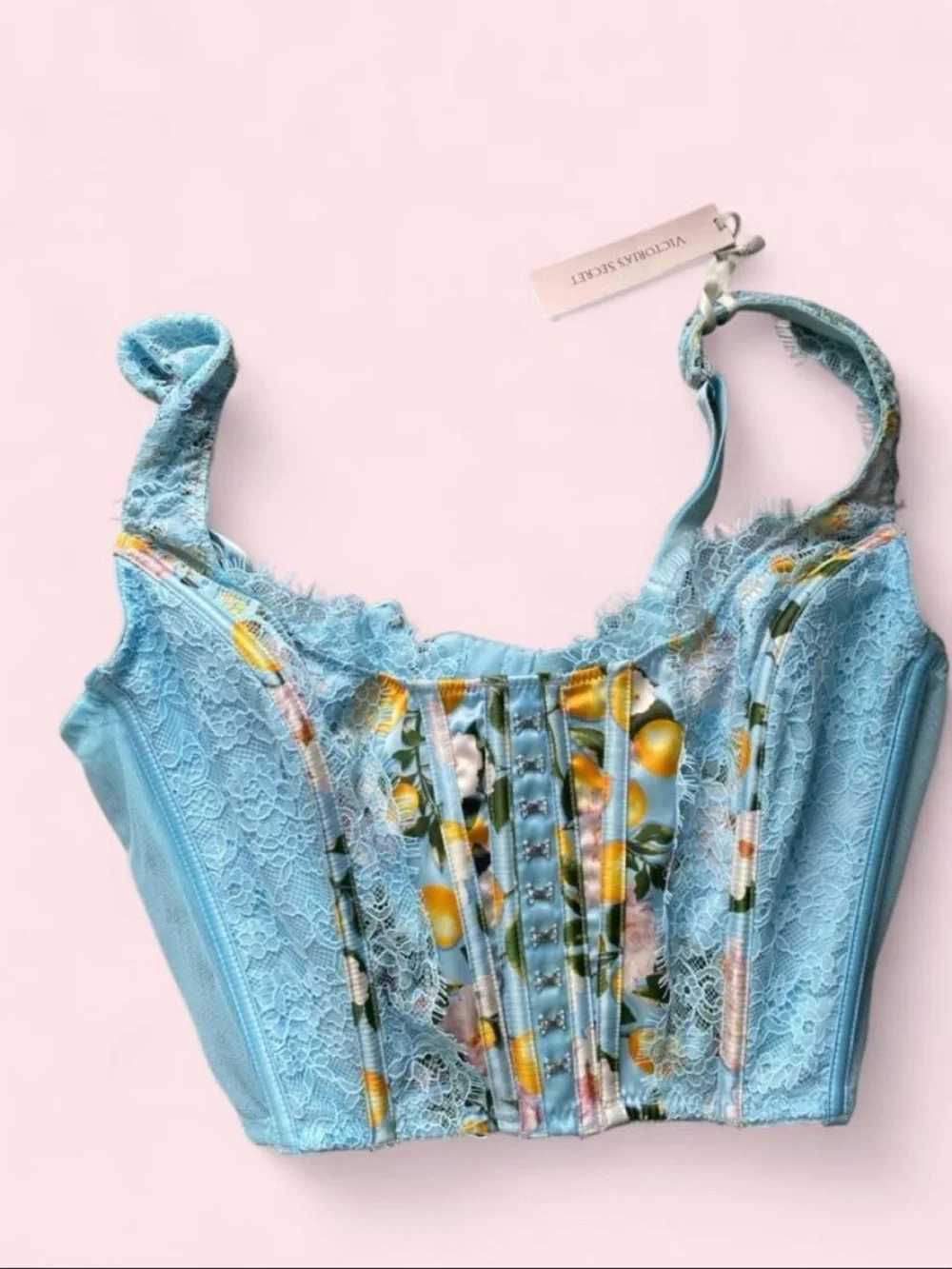 Victoria's Secret Floral Lace Bustier & Thong Set